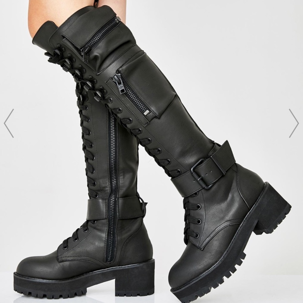 Obsidian Pocket Combat Boots